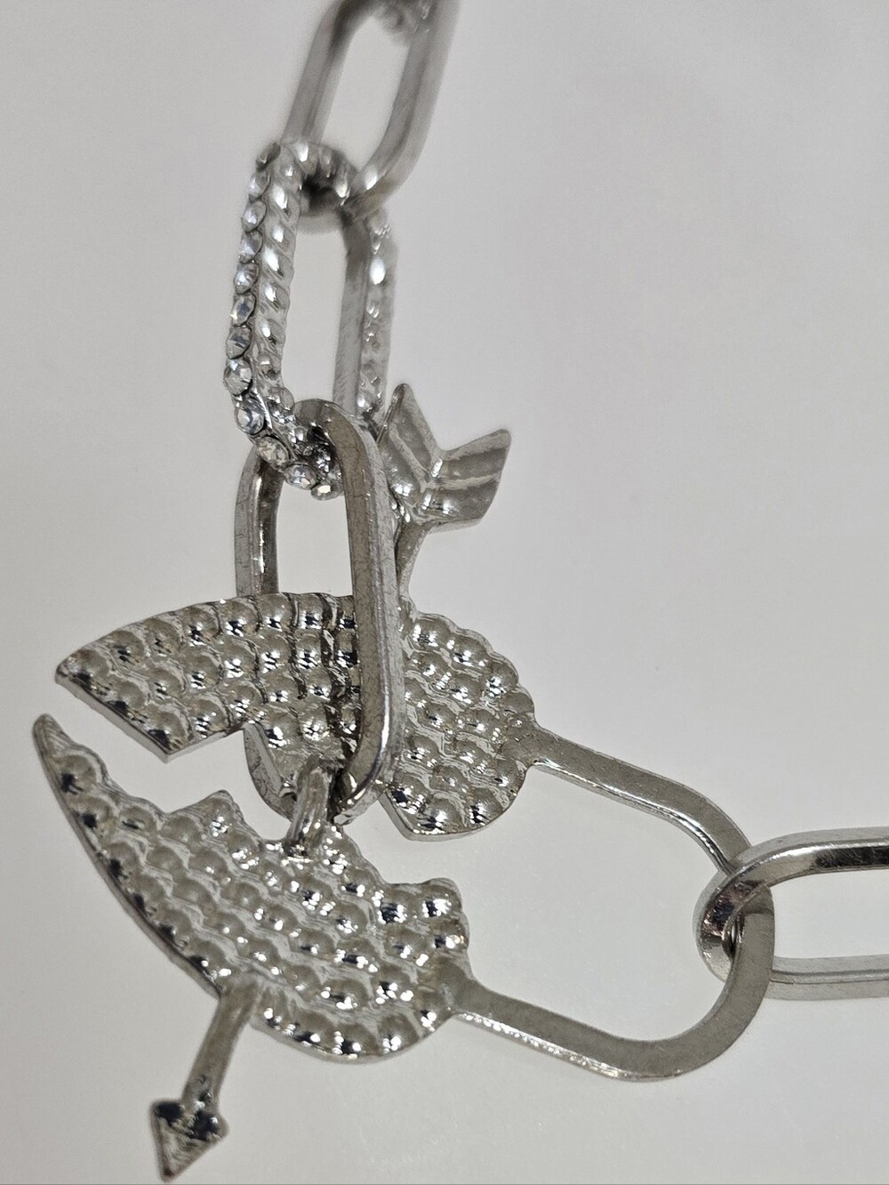 Silver wing charm necklace